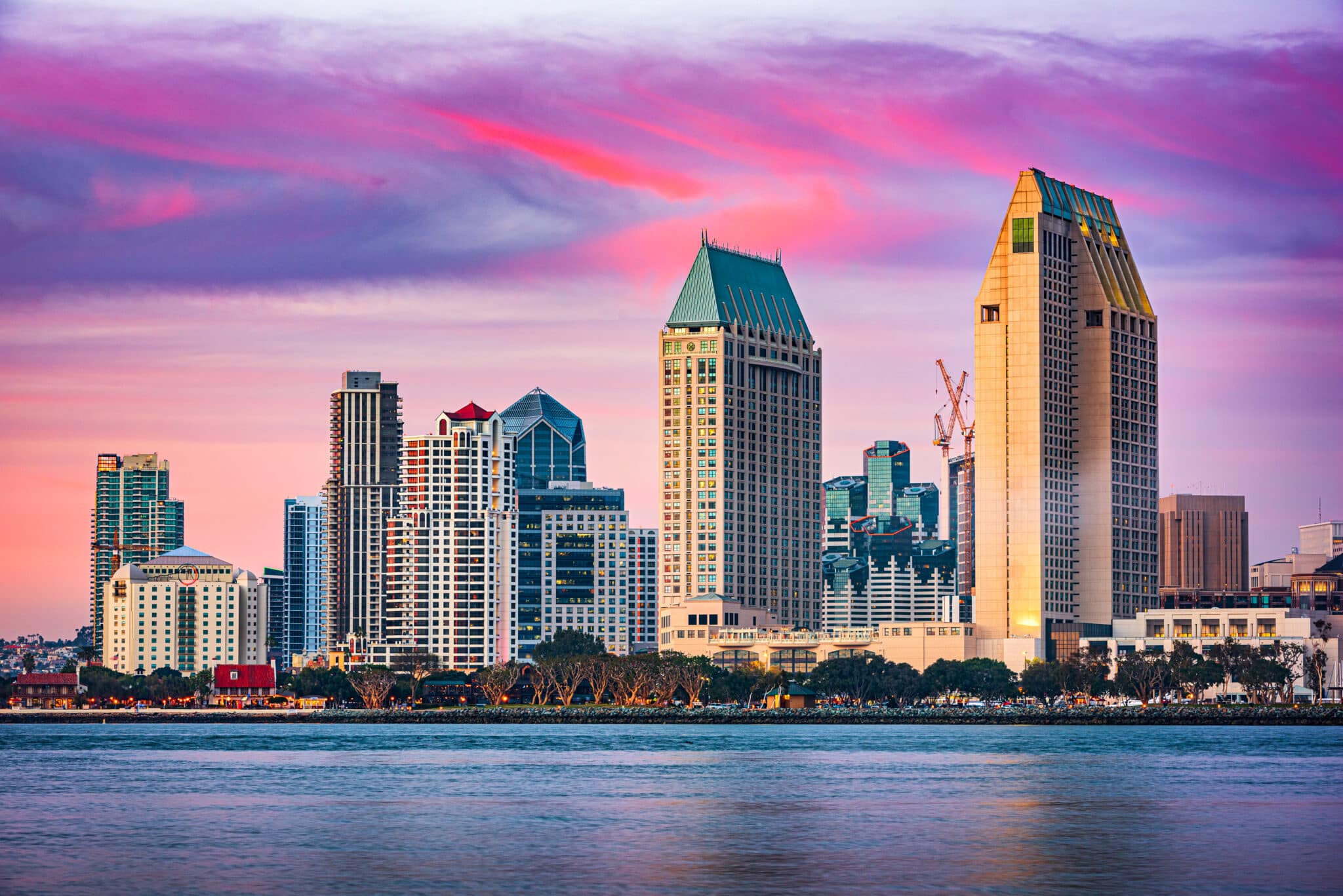 San Diego, California, USA Downtown City Skyline at Dusk